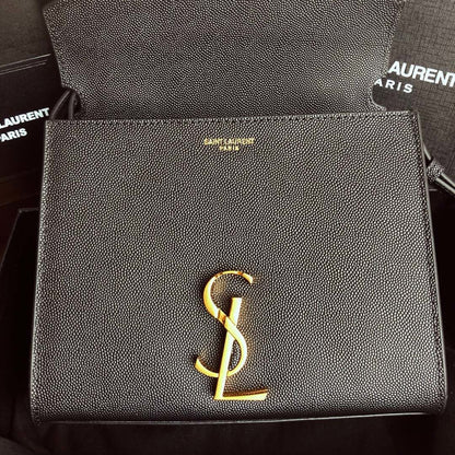 YSL Cassandra Mini Top Handle Bag Black