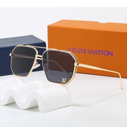 Louis vuitton Metal Double Bridge Polygonal Sunglasses Aviator