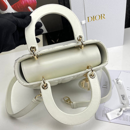 Dior Lady Medium White Bag 24cm