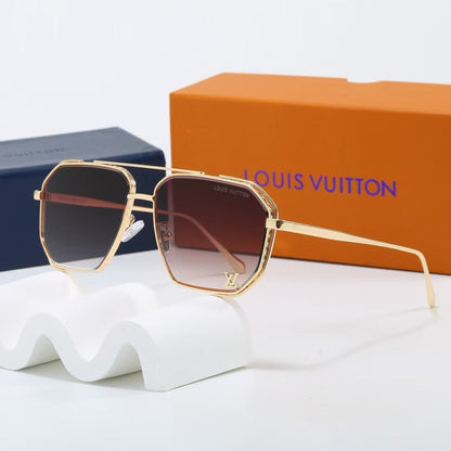 Louis vuitton Metal Double Bridge Polygonal Sunglasses Aviator