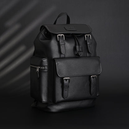 Prada Nylon & Leather Multi-Pocket Backpack – Black