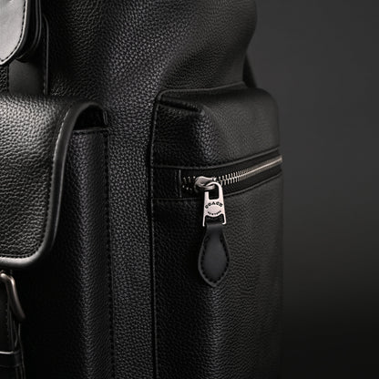 Prada Nylon & Leather Multi-Pocket Backpack – Black