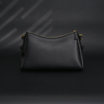 Prada Cleo Black Brushed Leather Shoulder Bag